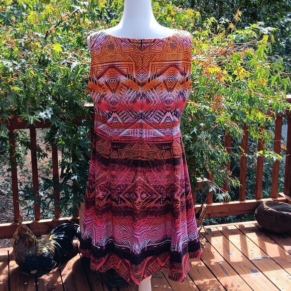 Dressbarn Native Inspired A Line Dress  Aztec,Native Inspired, Vintage - Picture 5 of 11